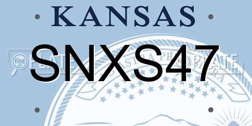SNXS47 Kansas License Plate