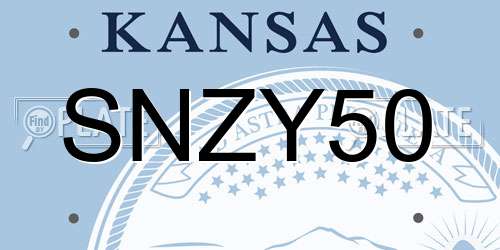 SNZY50 Kansas License Plate