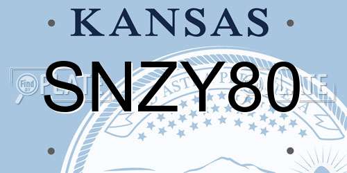 SNZY80 Kansas License Plate
