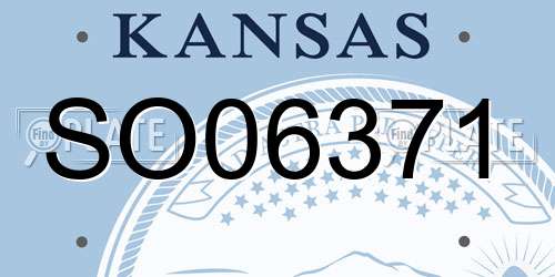 SO06371 Kansas License Plate