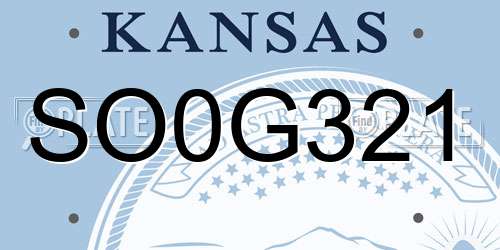 SO0G321 Kansas License Plate