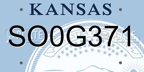 SO0G371 Kansas License Plate