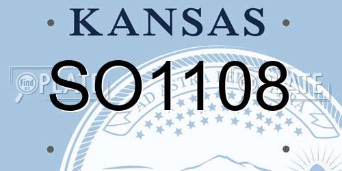 SO1108 Kansas License Plate