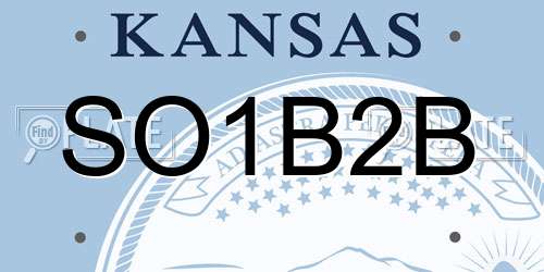 SO1B2B Kansas License Plate