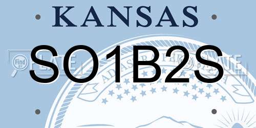 SO1B2S Kansas License Plate