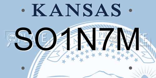 SO1N7M Kansas License Plate