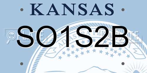 SO1S2B Kansas License Plate