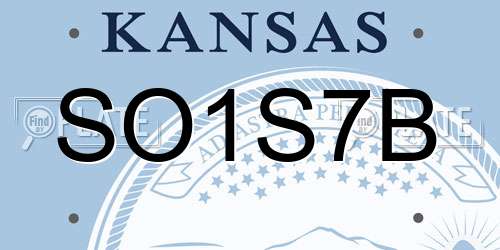 SO1S7B Kansas License Plate