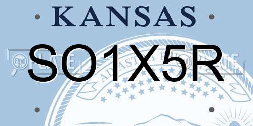 SO1X5R Kansas License Plate