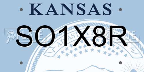 SO1X8R Kansas License Plate