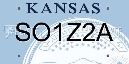 SO1Z2A Kansas License Plate