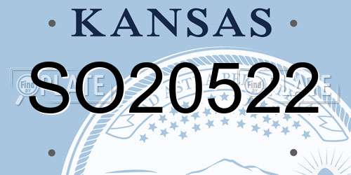 SO20522 Kansas License Plate