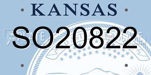 SO20822 Kansas License Plate