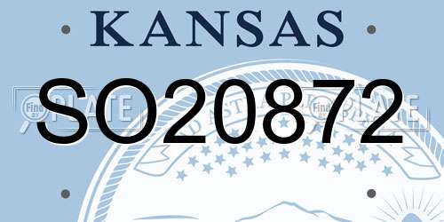 SO20872 Kansas License Plate