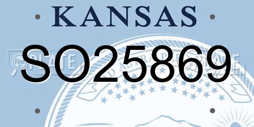 SO25869 Kansas License Plate