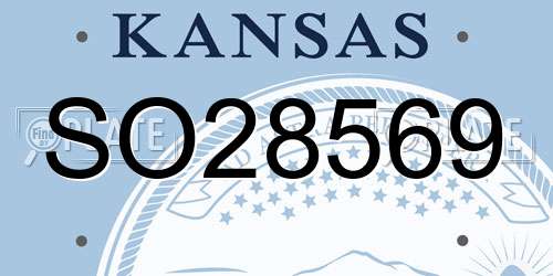 SO28569 Kansas License Plate