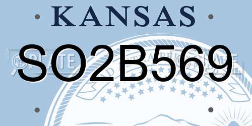 SO2B569 Kansas License Plate