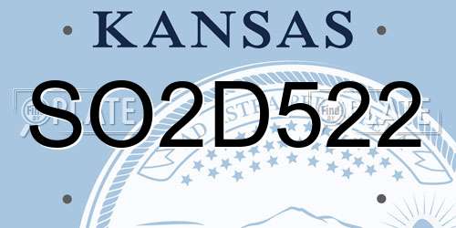 SO2D522 Kansas License Plate