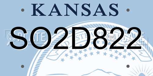 SO2D822 Kansas License Plate