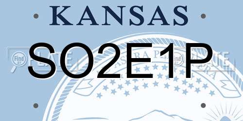 SO2E1P Kansas License Plate