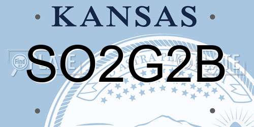 SO2G2B Kansas License Plate