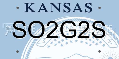 SO2G2S Kansas License Plate