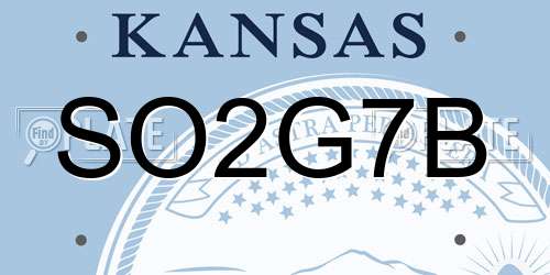 SO2G7B Kansas License Plate