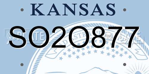 SO2O877 Kansas License Plate