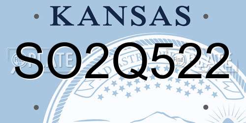 SO2Q522 Kansas License Plate
