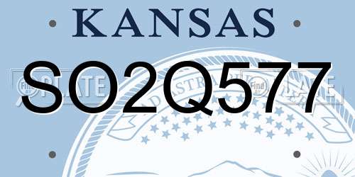 SO2Q577 Kansas License Plate