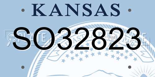 SO32823 Kansas License Plate