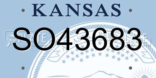 SO43683 Kansas License Plate