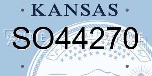 SO44270 Kansas License Plate
