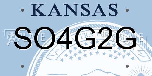 SO4G2G Kansas License Plate