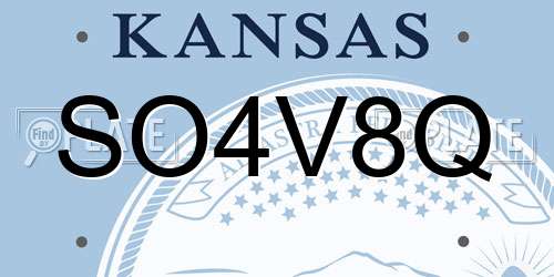 SO4V8Q Kansas License Plate