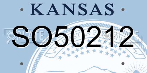 SO50212 Kansas License Plate