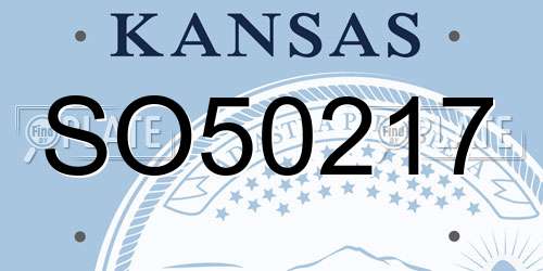 SO50217 Kansas License Plate