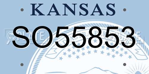 SO55853 Kansas License Plate