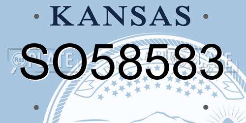 SO58583 Kansas License Plate