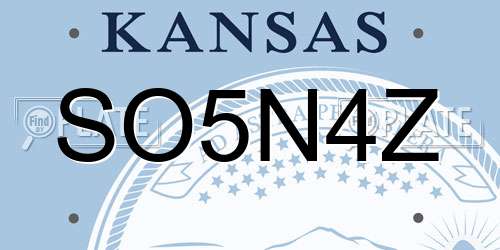 SO5N4Z Kansas License Plate