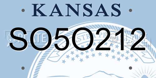 SO5O212 Kansas License Plate