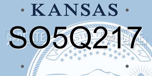 SO5Q217 Kansas License Plate