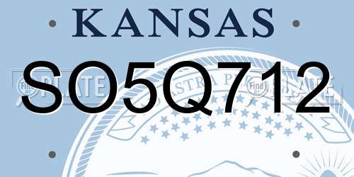 SO5Q712 Kansas License Plate