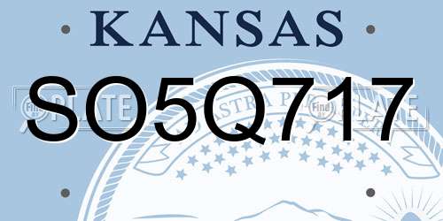 SO5Q717 Kansas License Plate