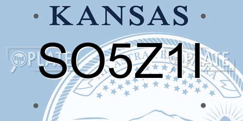 SO5Z1I Kansas License Plate