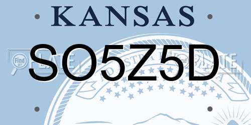SO5Z5D Kansas License Plate