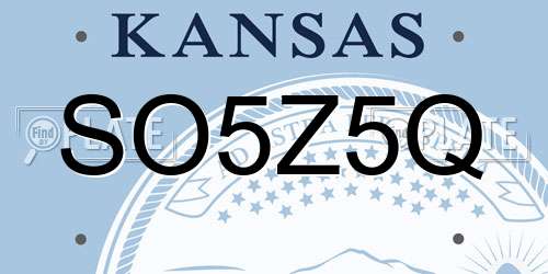 SO5Z5Q Kansas License Plate