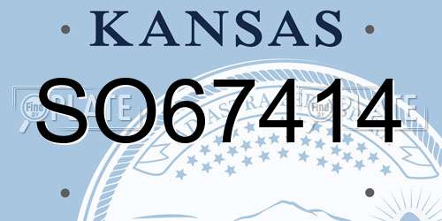 SO67414 Kansas License Plate