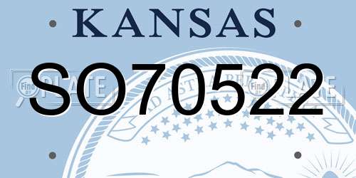 SO70522 Kansas License Plate