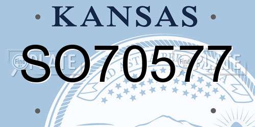 SO70577 Kansas License Plate
